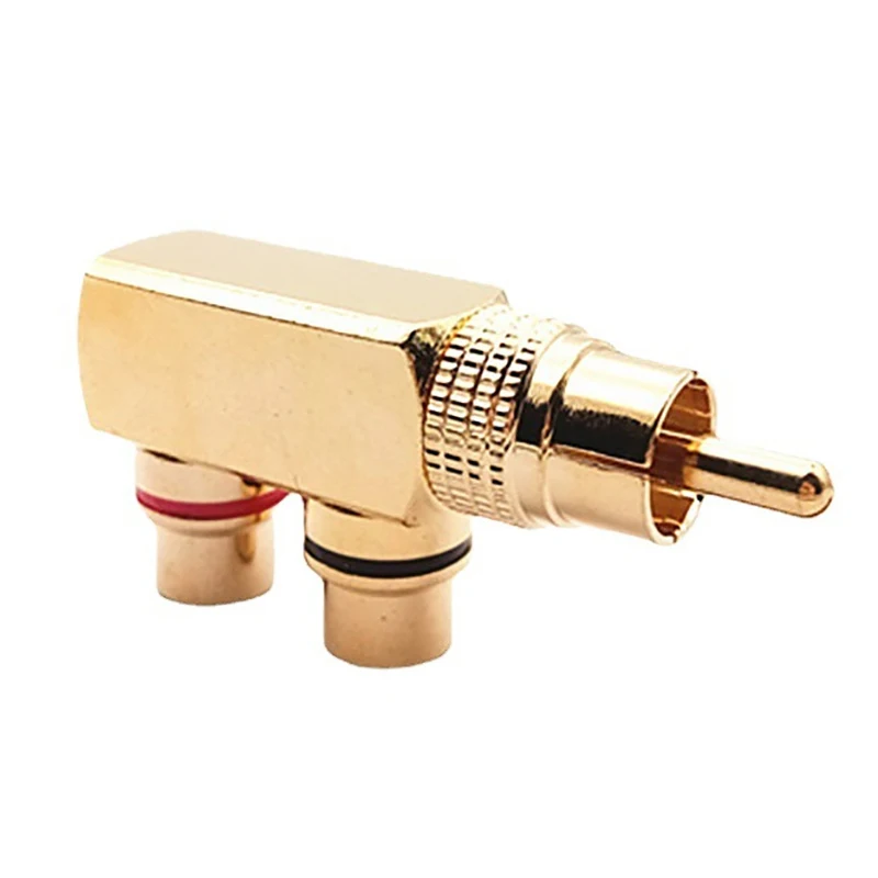 B*1PCS Gold Plated AV Audio Splitter Plug  Adapter 1 Male To 2 Female F Connector Tool