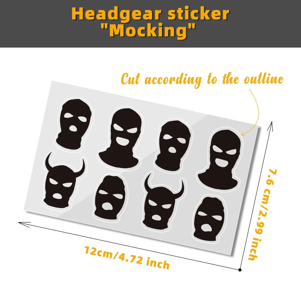 1Set Ski Mask Privacy Vinyl Decals for ID Card Credit Card Phone Laptop Decor
