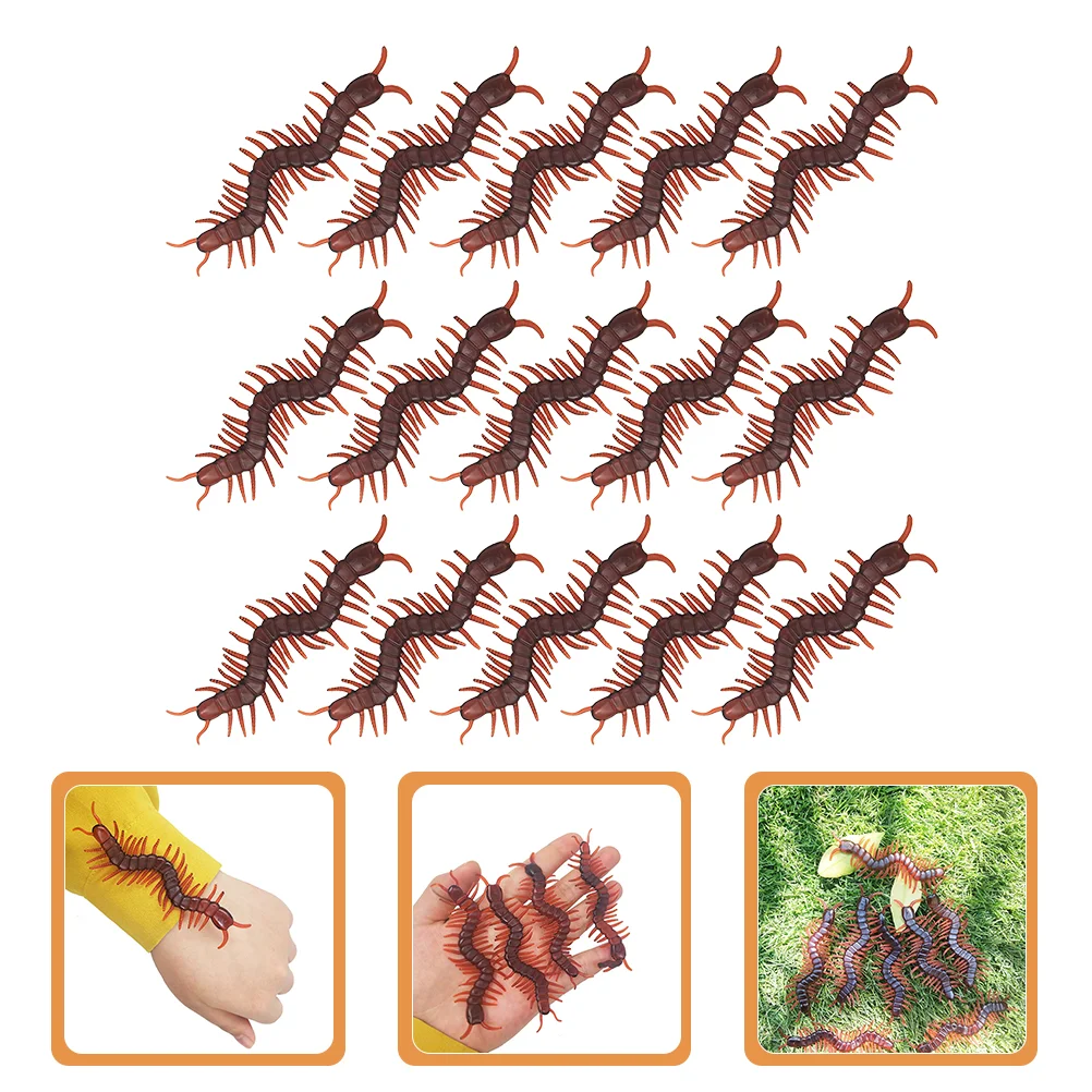 15 Pcs Simulation Centipede Fake Toy Animal Halloween Trick Bugs Prank Plastic Tricky Props Realistic Insects Toys