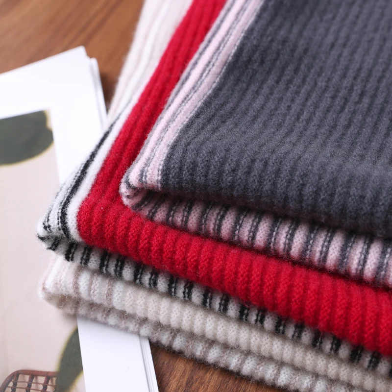 

100% Wool Color Blocked Large Triangle Shawl Striped Solid Color Outdoor Warm Soft Skin Friendly Comfortable All Season Fashion