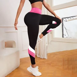 Colorblocked Crossover High Waist Yoga Pants Leggings for Women Tummy Control Workout Leggings for Women