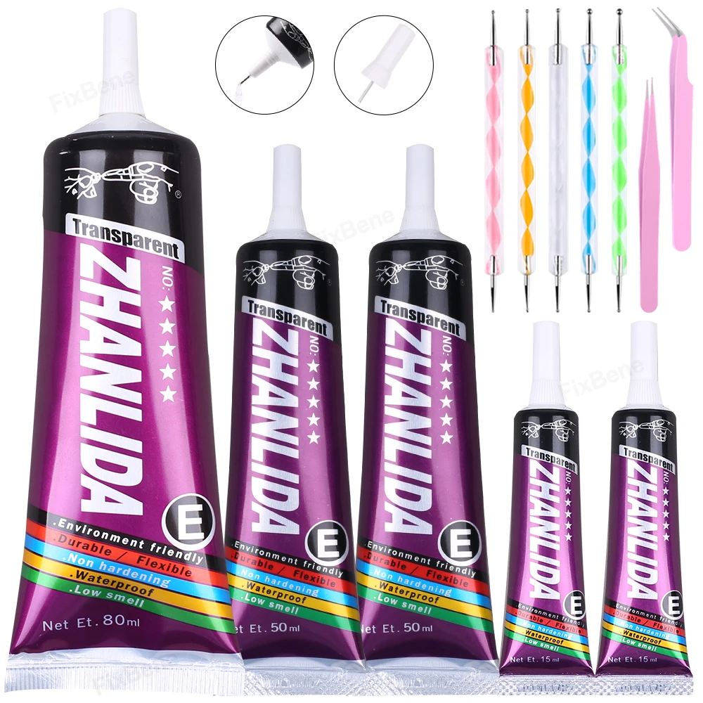 Waterproof Precision Glue Strong Adhesive Transparent Fabric Cloth Textile Jewelry Rhinestone Phone Case Nail Art Models Sealant