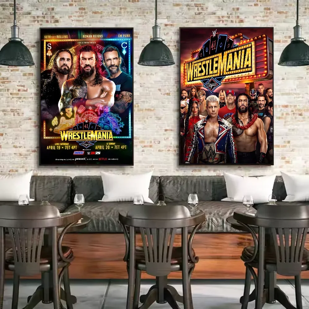 حار W-wwe المشارك الجمالية قماش اللوحة الملصقات والمطبوعات جدار صورة فنية لتزيين غرفة المعيشة