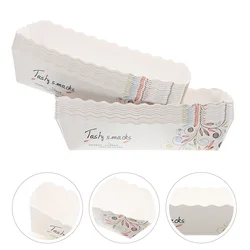 100 Pcs Ship Shaped Packing Carton Paper Food Boats Snack Wrapping Container Hot Dog Dogs Tray Cutlery