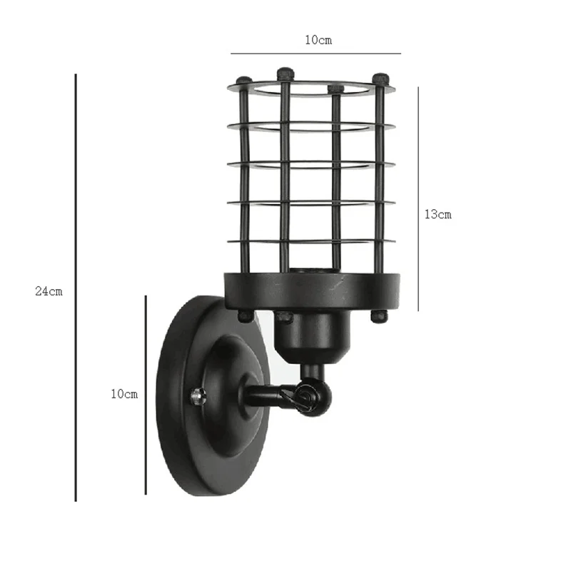 American Simple Loft Wall Light Country Industrial Retro Indoor Wall Lamp for Bedroom Living Room Bar Aisle Wrought Iron Sconce image 6