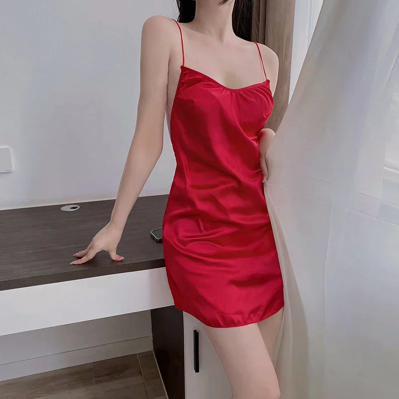 Lingerie sexy Abito a canotta con un petto Pigiama sexy Camicia da notte seducente