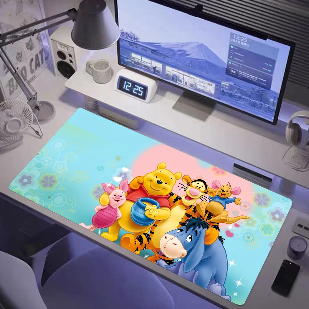 Cartoon W-Winnie The Pooh Mousepad Large Gaming Mouse Pad LockEdge Thickened Computer Keyboard Table Desk Mat