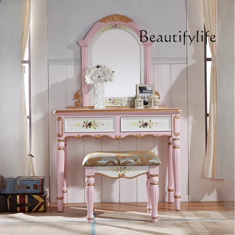 

smart home Stool Nordic Drawers Vanity Table Modern Makeup Storage Luxury Dressing Table Aesthetic Decor Tocador Mueble Bedroom