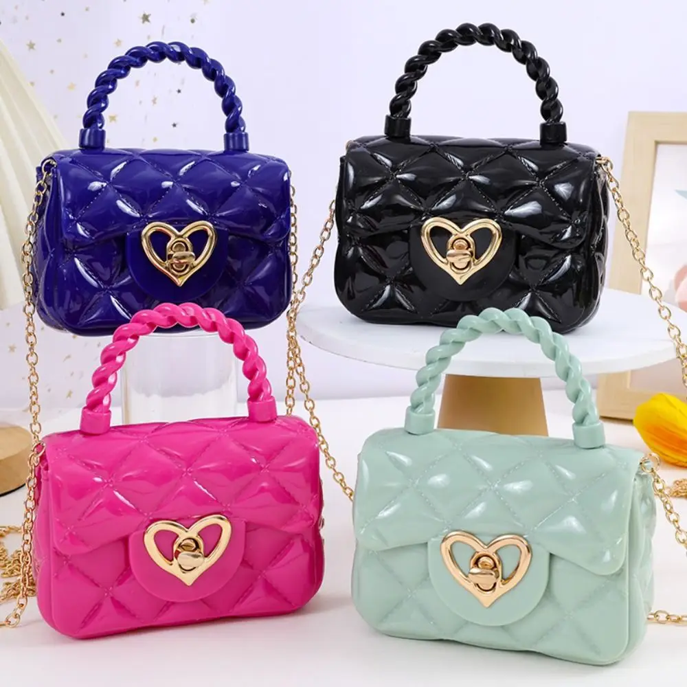 

Fashion Kids PU Leather Crossbody Bags Girls Heart Handbag Shoulder Bags Children Mini Coin Purses Jelly Bag Kids Gifts
