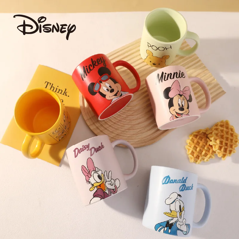 Kawaii Disney Anime Cartoon Mickey Minnie Mouse Donald Daisy Duck Action Figure Toy Ceramic Cup Mug Milk Cup Boys and Girl Gifts