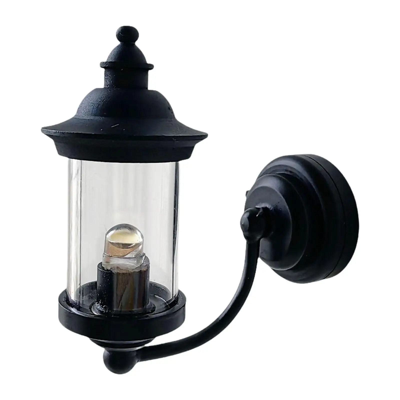 Lámpara de pared para casa de muñecas, modelo en miniatura, accesorio negro, 1/6, 1/12