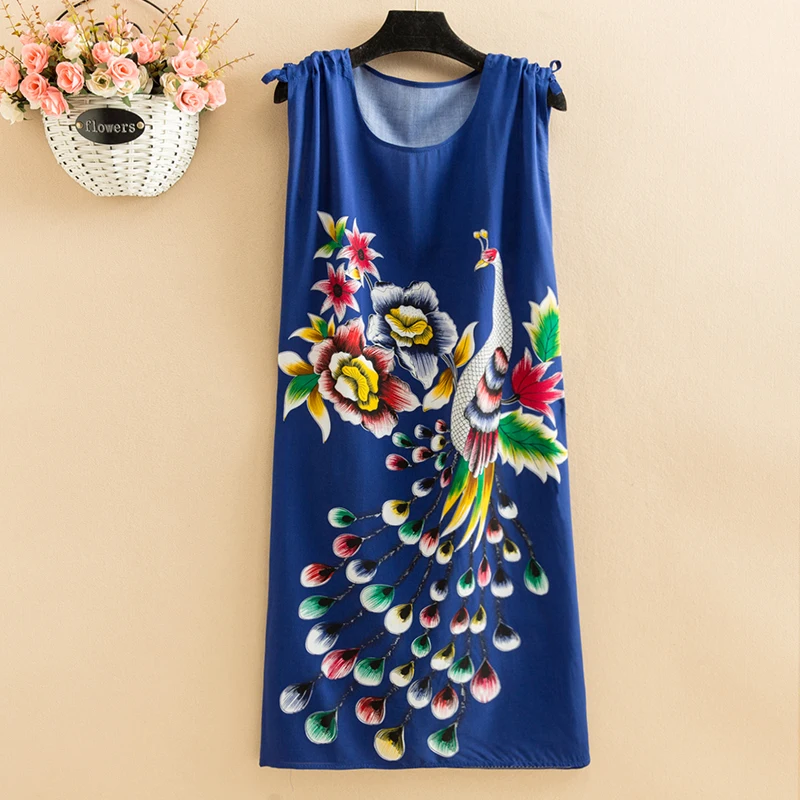 New Casual Fashion Summer Dresses For Women Short Sleeve O-Neck Print Dress Female Women Clothing