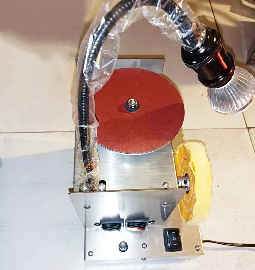 

220V Electric Polisher Dual Motor Knife Sharpener Hairdressing Scissors Manicure Knife Special Polishing Machine Grinder