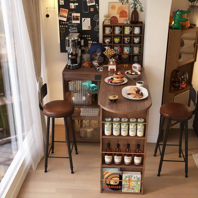 

Balcony Bar Counter Table Cabinet Household Partition Cabinet Retractable Living Room Small Table Integrated Corner Folding