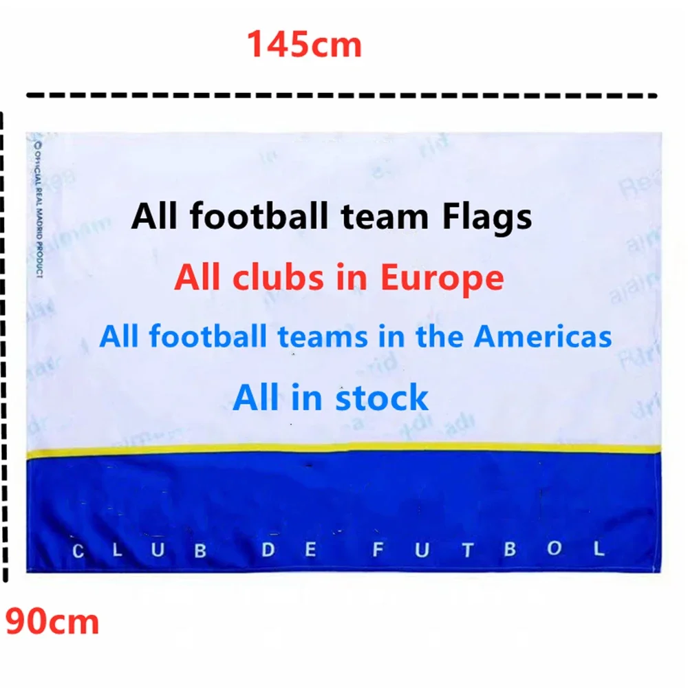 

Large Size Non Woven Fabric Flags 90X150cm Popular Soccer Teams Football Field Shawl Flags All Football Teams in Stock