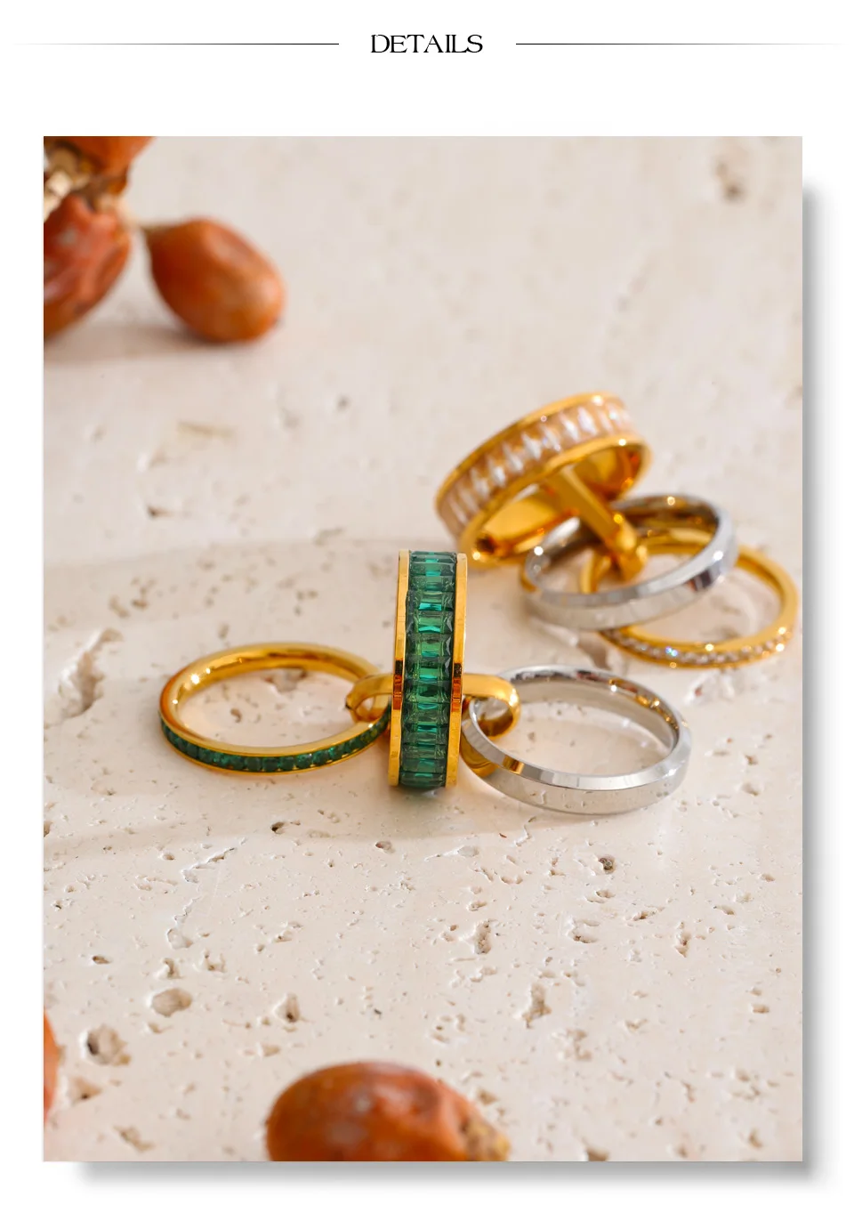 Yhpup Größe 678 Edelstahl Zirkonia Mehrschichtiger Stapelring Hochwertiger Zarter Beliebter 2026 Neuheiten Fingerschmuck – Detail 8