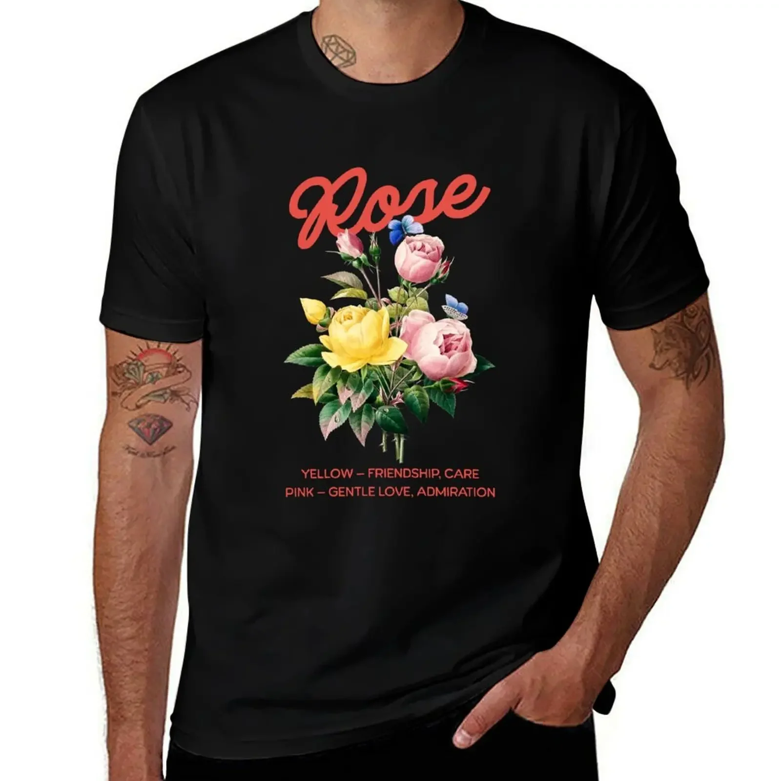 

Rose Language – Vintage Floral Meaning Art T-Shirt football t shirt funny meme t-shirts sweat designer t shirt men
