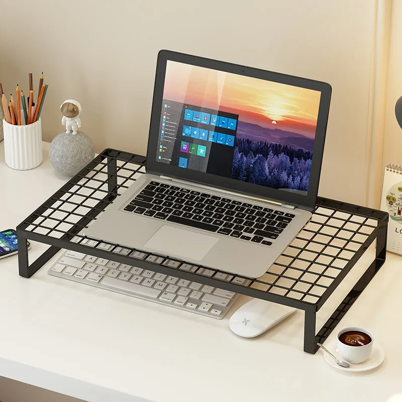 Laptop Cooling Stand with Ventilated Height Riser and Desktop Holder, Ergonomic Elevated Support for Home Office and Study Use