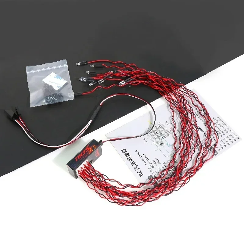 LED Warning Light 360 Degree Rotating Light Engineering Lamp For 1/10 1/8HSP TAMIYA CC01 SCX10 RC Truck DIY Cars Model Parts