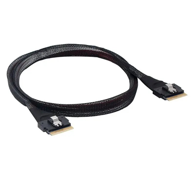 Server High-Speed Cable SFF-8654 Slim SAS To PCI-E Slimline SAS 4.0 SFF-8654 8I 74Pin Host Server Disk Array Data Cable-ABFT