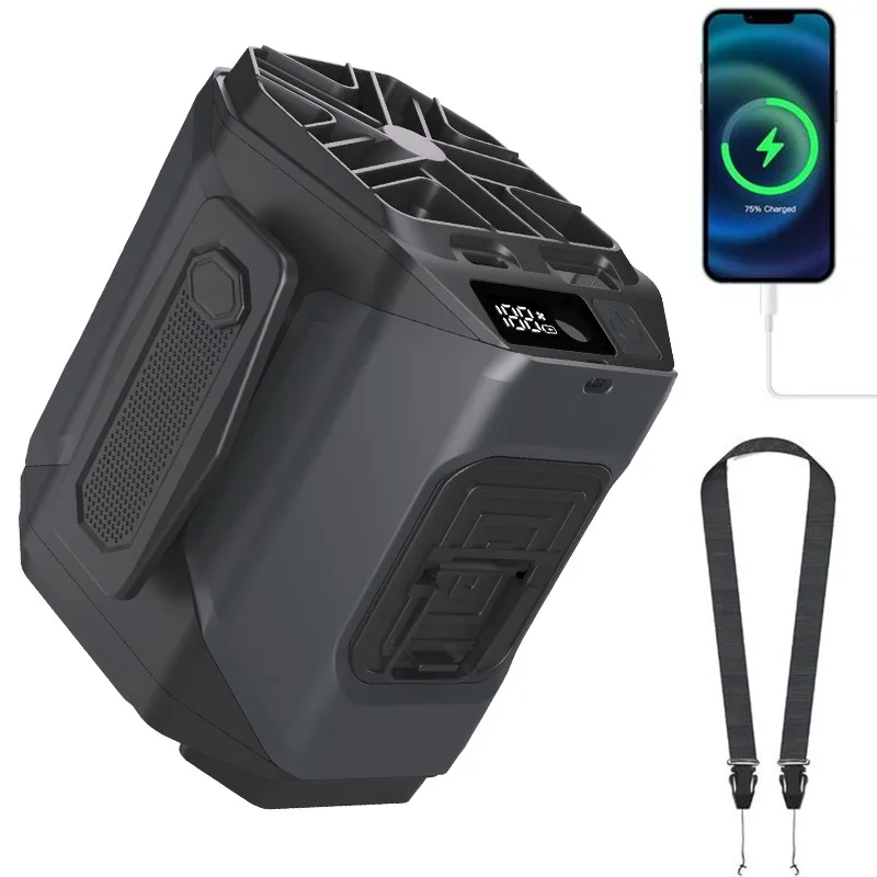 

Waist Fan with Wearable Lanyard 10000mAh Battery 10 Speeds 15000RPM StrongClip on Personal Waist Fan for Travel Camping Outdoor