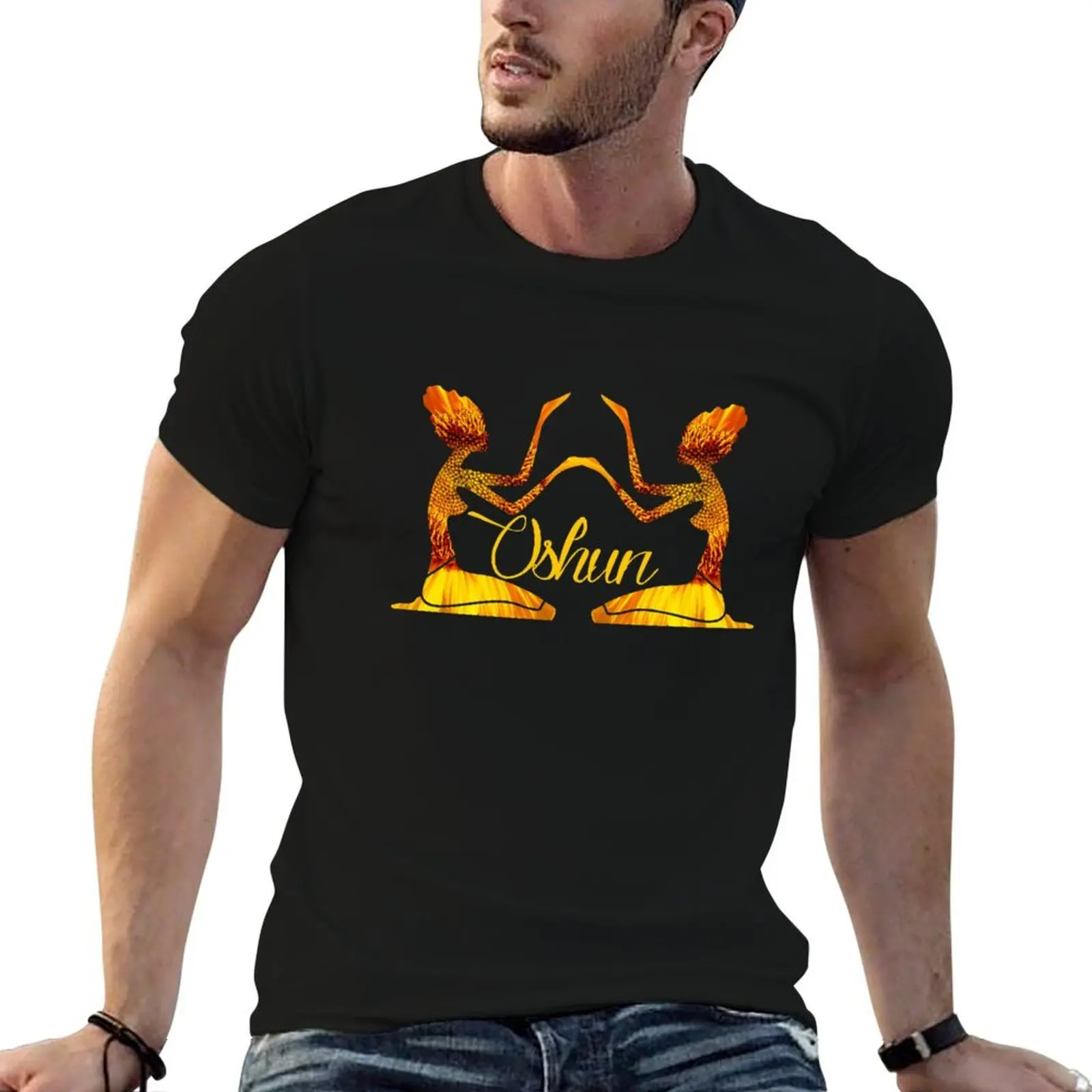 Camiseta de algodón con estampado de Orisha Oshun Yalorde Santeria, religión yoruba, paquete de camisetas con estampados, camisetas de anime para hombre