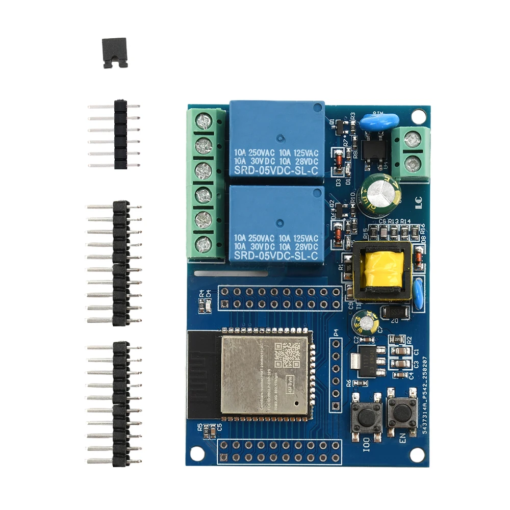 ESP32 WIFI Bluetooth 2 Channel Relay Module With Indicator Light ESP32-WROOM Development Board Accessories 90-250V for Smart Hom
