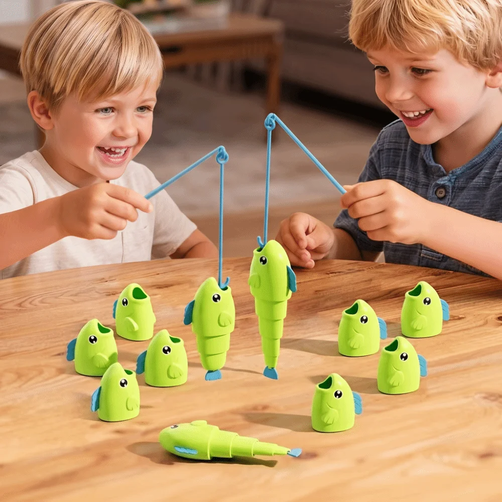 Stretchable Fish Fishing Battle Game Long Short Educational Fishing Game Montessori Cartoon Fish Catching Game