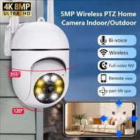 Cámara PTZ de vigilancia de seguridad inalámbrica de 8MP, Wifi IP, cámaras con Zoom 4X para exteriores, seguimiento humano AI, Audio bidireccional, cámara nocturna HD a Color