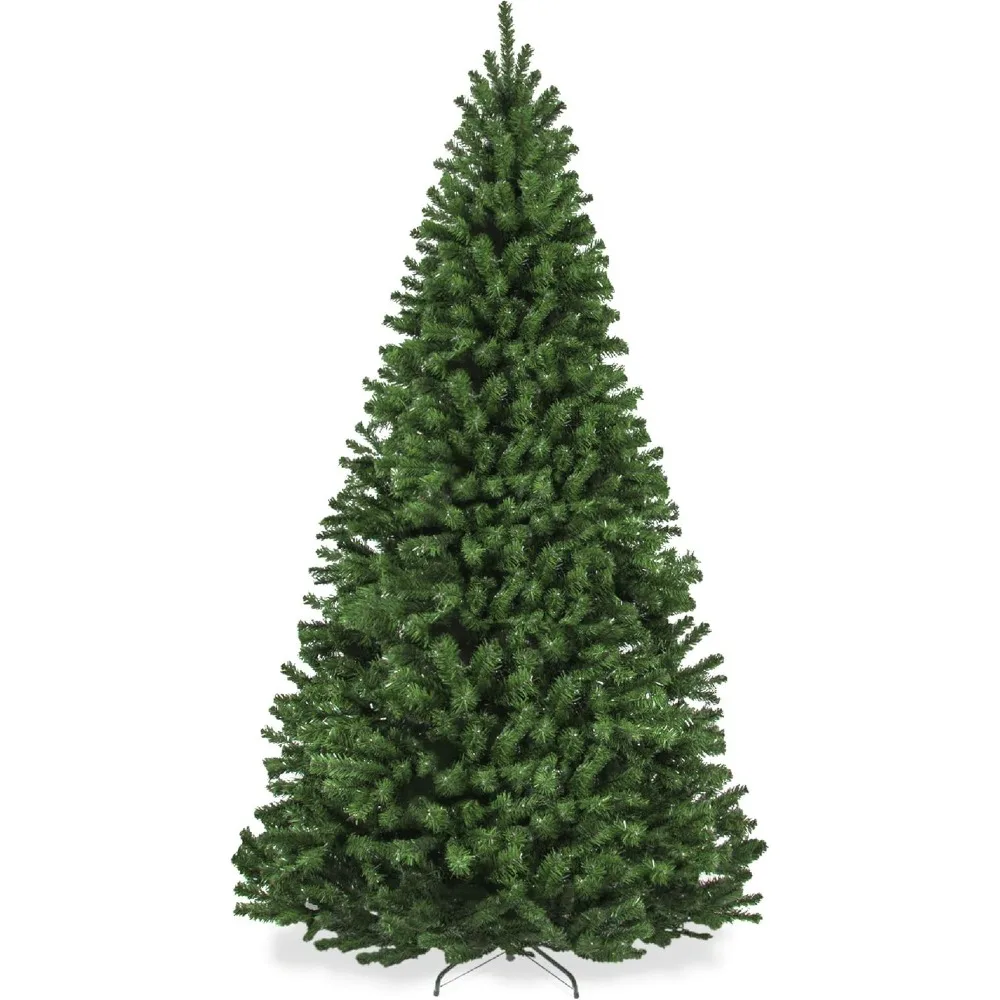 

Artificial Christmas tree, 7.5 feet unlit realistic spruce decoration, with dense branches, easy to assemble, metal base