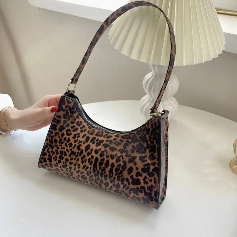  New Shoulder Bags for Women High Quality Zebra Underarm Handbags PU Leather Leopard Armpit Purse Bag 