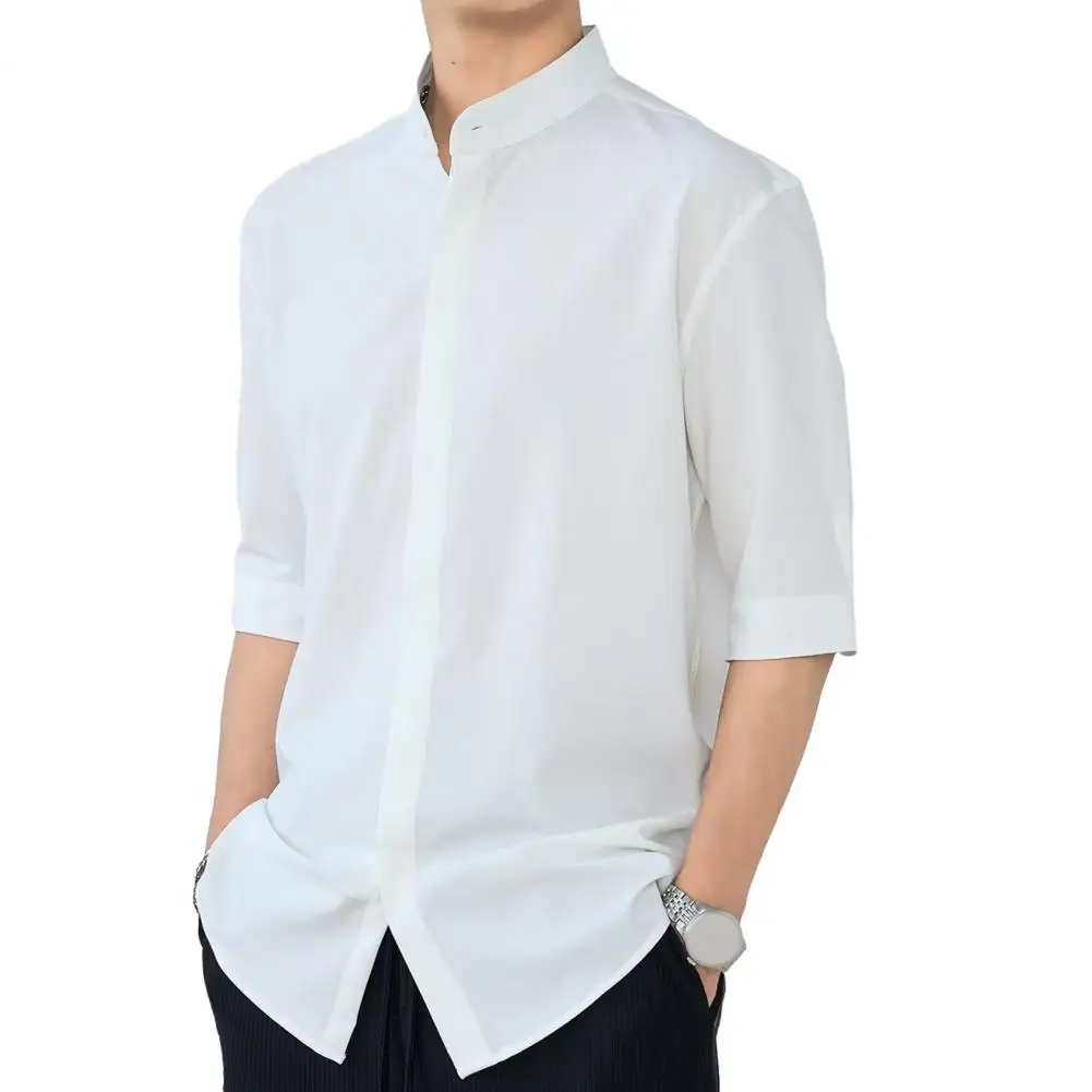 

Large Size 3XL-M High Shirts Men Long Sleeve Top Slim Casual Luxury Shirt Social Formal Dress Shirts