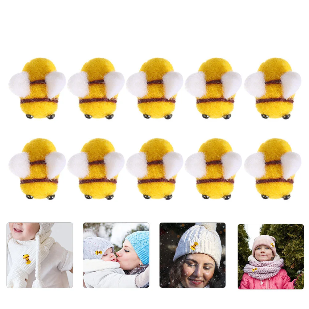 

30pcs Wool Felt Bee Ball Small Bee Craft For Diy Hair Accessories Kids Room Decor Party Decoration Felt Bees For Crafts