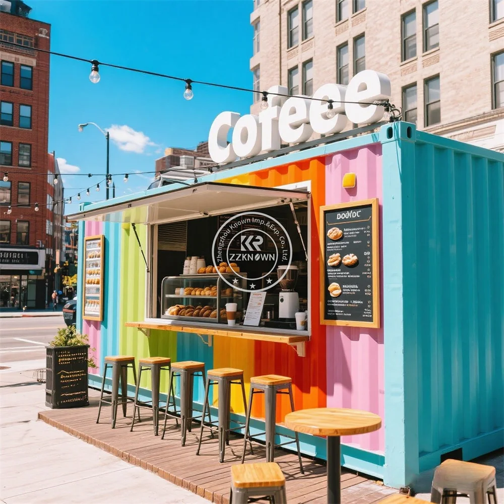 Portable Shipping Container House Prefabricated Restaurant Full Kitchen Customized Fast Food Shop Coffee Shop Bar