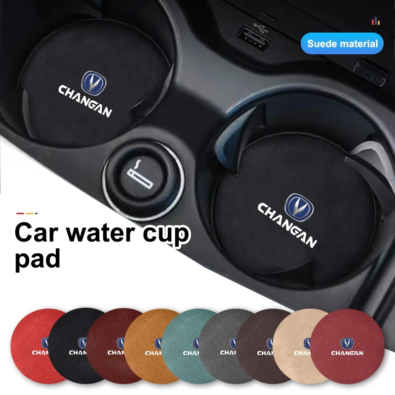 

2Pcs Car Water Coaster Mug Drink Non-Slip Mat Mute Pad Accessories For Changan Alsvin CS75 CS35 CS15 CS95 RAETON CX70 CS55 EADO