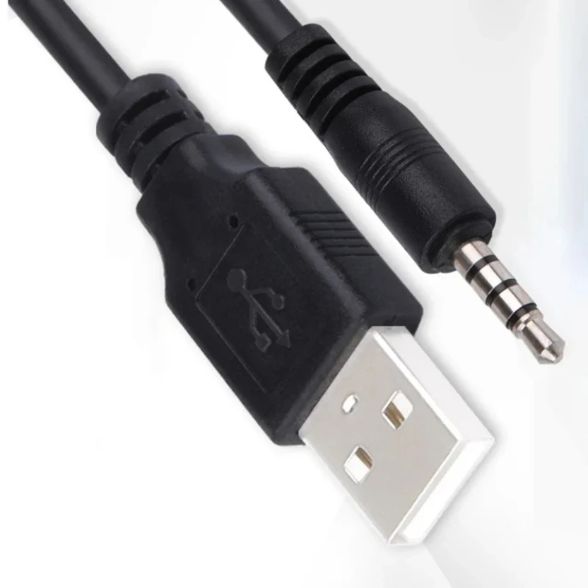 300pcs 1M 3.5mm Plug Auxiliary Audio Jack to USB 2.0 Male Charge Cable Adapter Cord Data Line for Car MP3