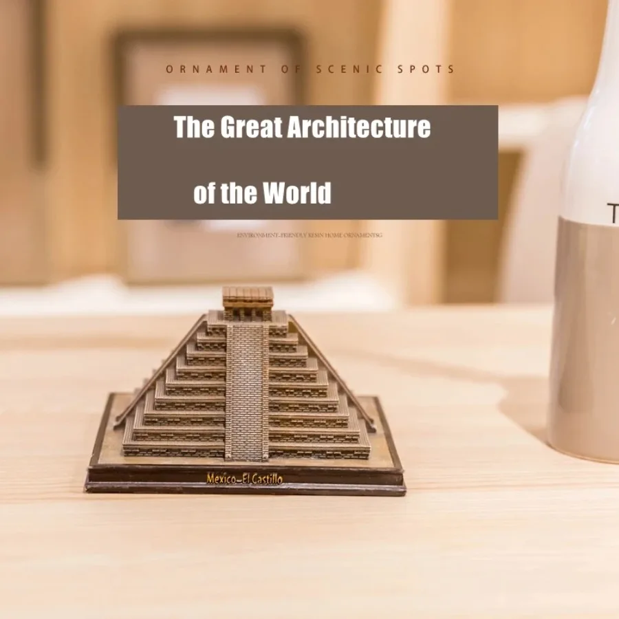 Mayan Pyramid Simulation Ornament World Great Building Model Creative Home Decor Crafts Desk Miniature Architecture Gift