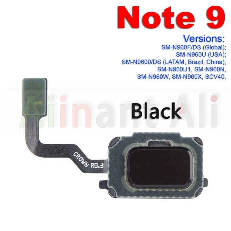 AiinAnt Back Home Button Touch ID Key Fingerprint Sensor Flex Cable For Samsung Galaxy Note 4 5 7 8 9 10 20 Plus Lite Ultra