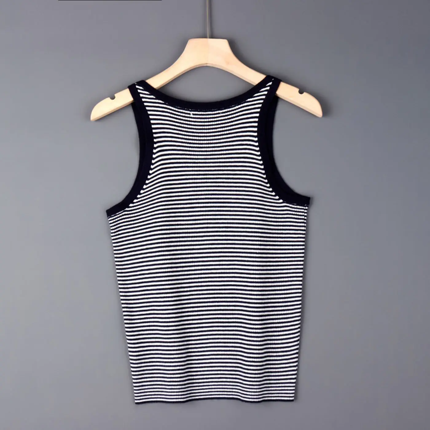 2026 Women's Letter Embroidered Ribbed Knitted Vest Cotton Striped Pattern Casual Outerwear Fashion Trend Spring Collection