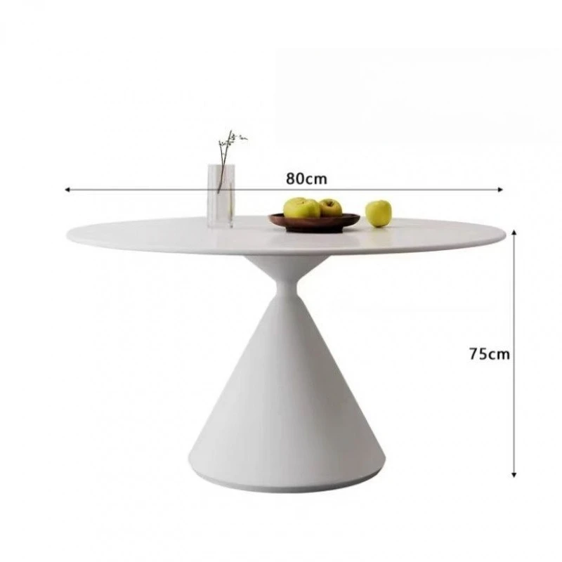 

French cream wind rock slab, round dining table, home furnishing, small household dining table and chair combination