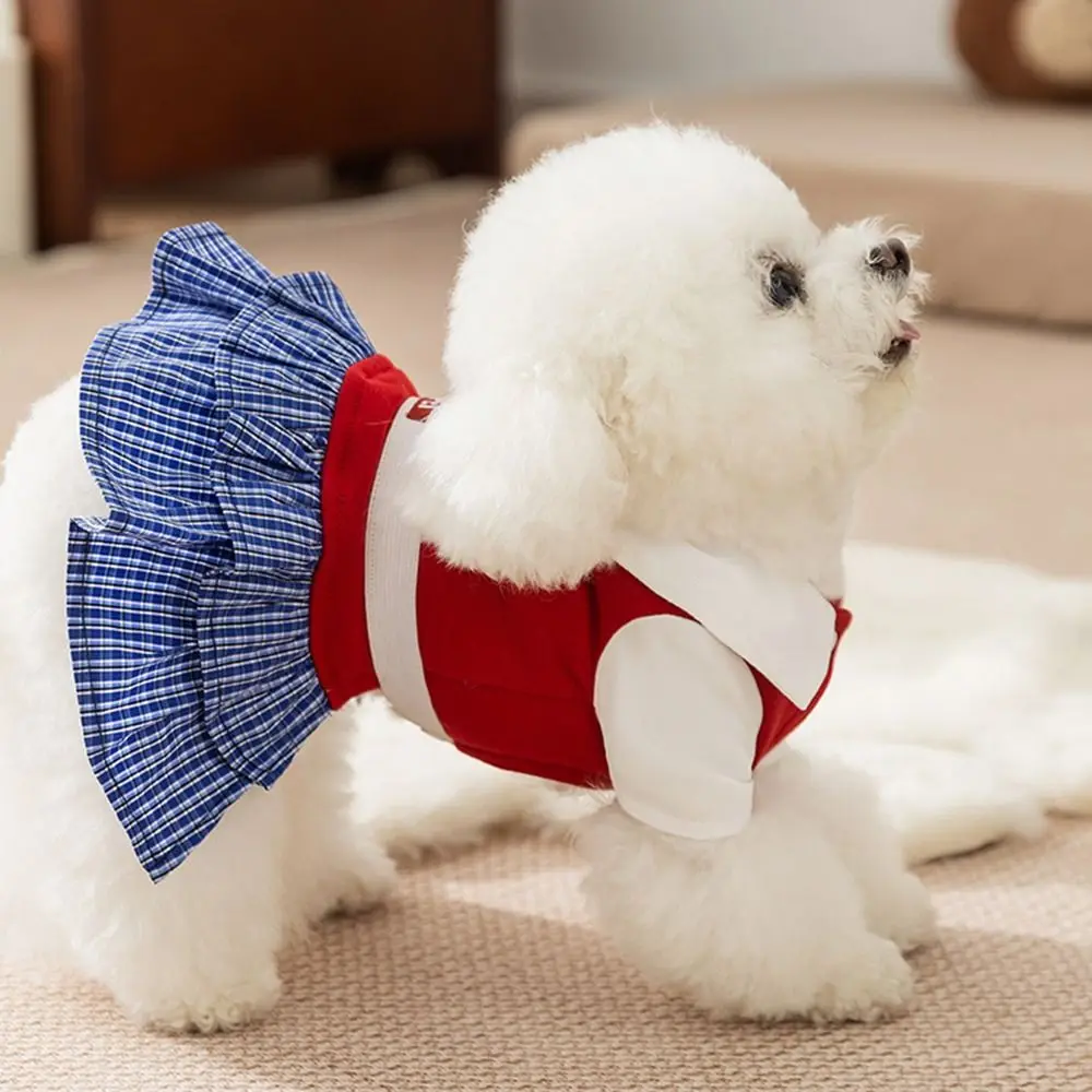 

Cat Gown Soft Cat Bowknot Dress Shirt Collar Preppy Style Pet Princess Skirts Cute Creative Pet Summer Clothes Birthday Party