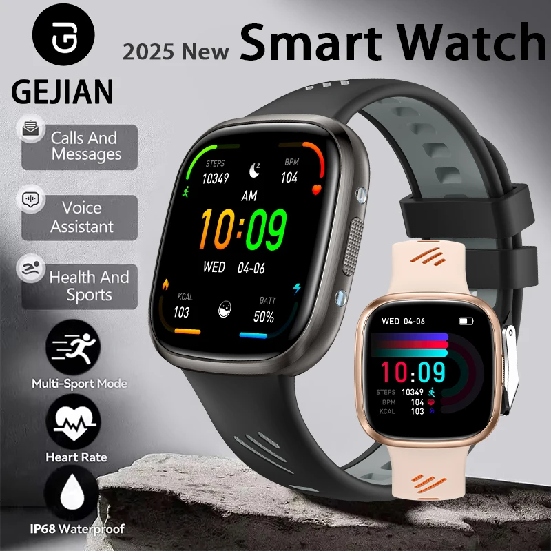 

Новые умные часы 2025 года, 5,0, Bluetooth-вызовы, 1,72-дюймовый мониторинг сердечного ритма, несколько спортивных режимов, универсальные часы для Android IOS