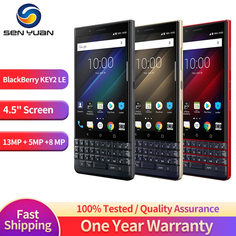 Original BlackBerry Key2 LE 4G Mobile Phone Unlocked 4.5''Display 13MP+5MP Camera 3GB/4GB RAM 32GB/64GB ROM Octa Core Cell Phone