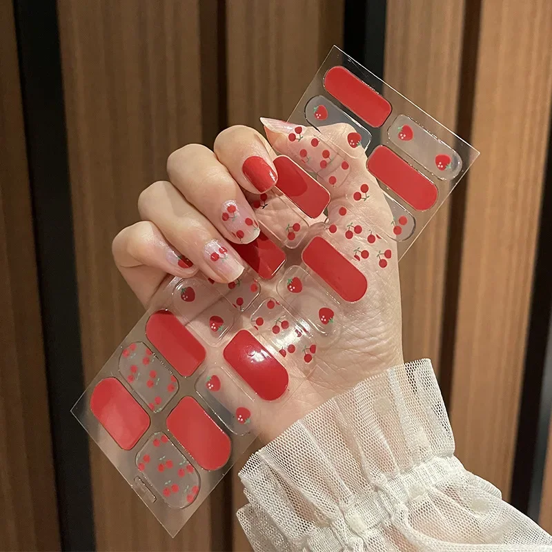 

22Stickers/Sheet Gradient Pink Sticker Nails Art Supplies Material Nail Stickers Film Decal Manicure Pegatinas Nail Art Stickers
