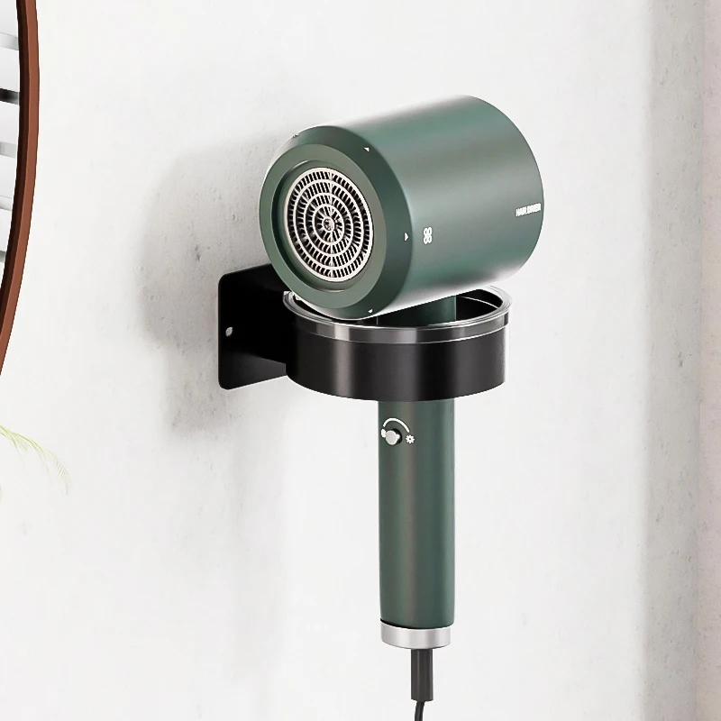 Soporte de Pared para Secador de Pelo Sin Perforaciones, Estante Organizador para Baño y Vestidor, Sin Taladro