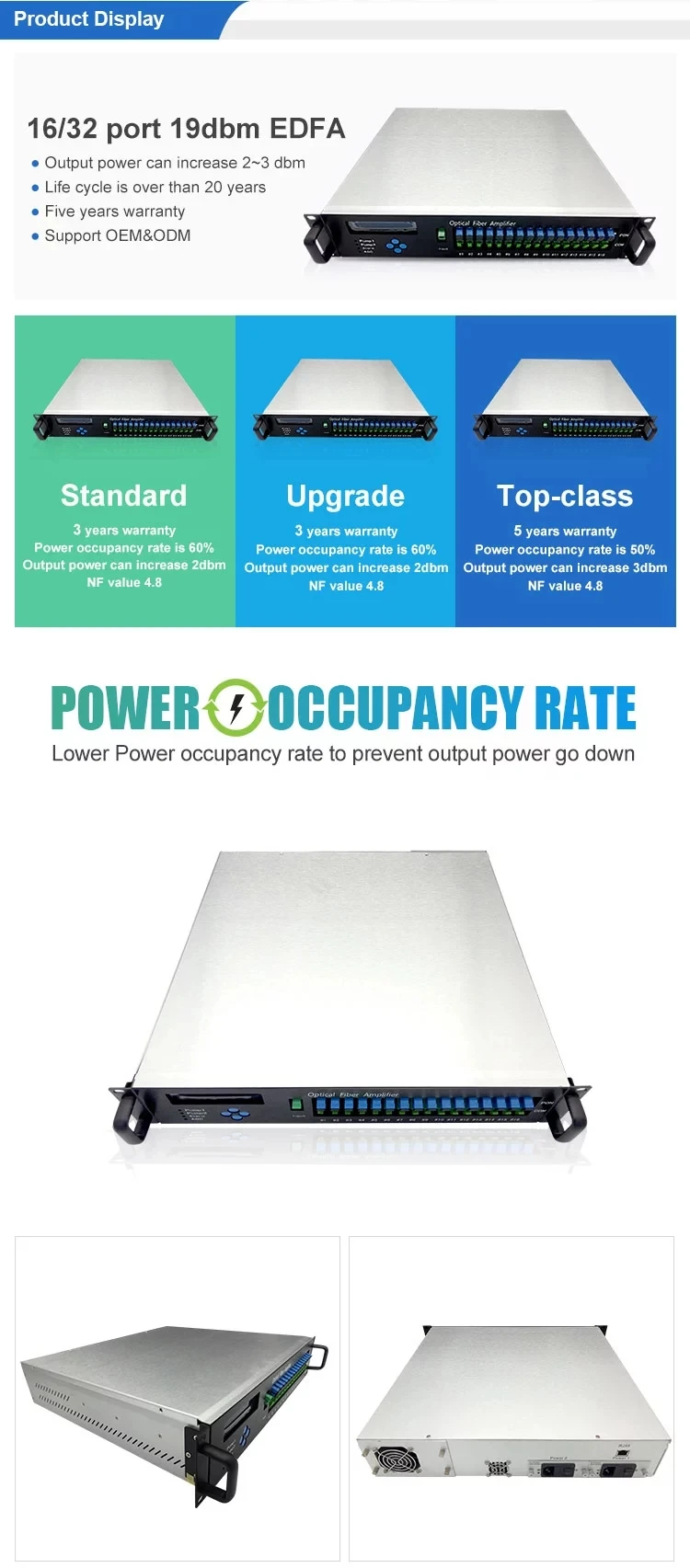 Yatai ضمان 5 سنوات جودة ممتازة 10G XGS-PON EDFA EYDFA CATV Combiner 32 Port مع 19-23 DBm #2