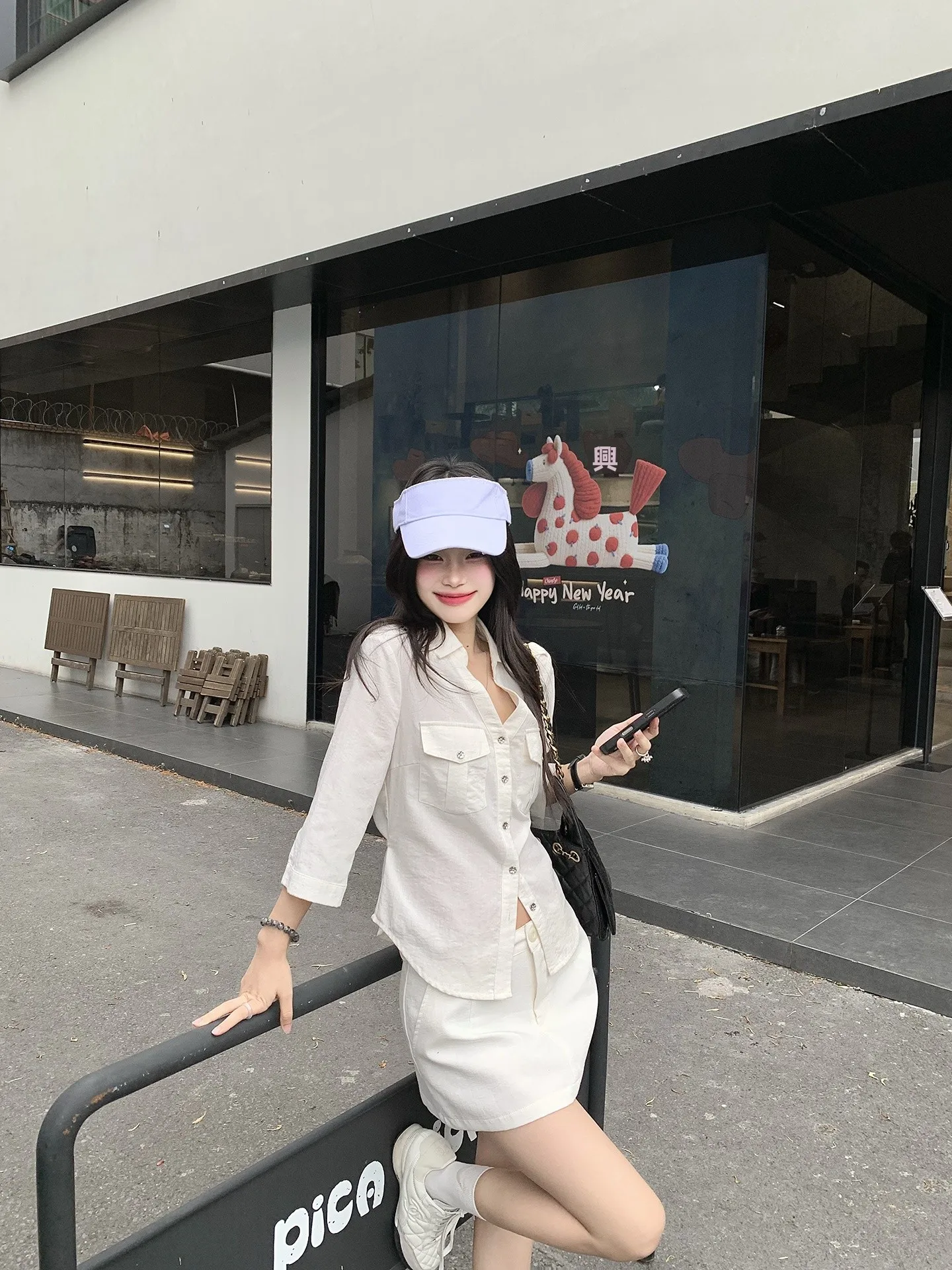 

Stunning White Pure Desire Sle Women's irt Spring Summer Faionable ort Top Commute Sle Simple Polyester Blend