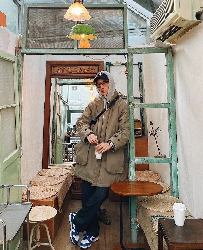 

Warm Cotton Jaet Loose Casual ex Mid-Length Autumn Winter Thermal Waed Cotton Fill Zipper Closure Color Coat