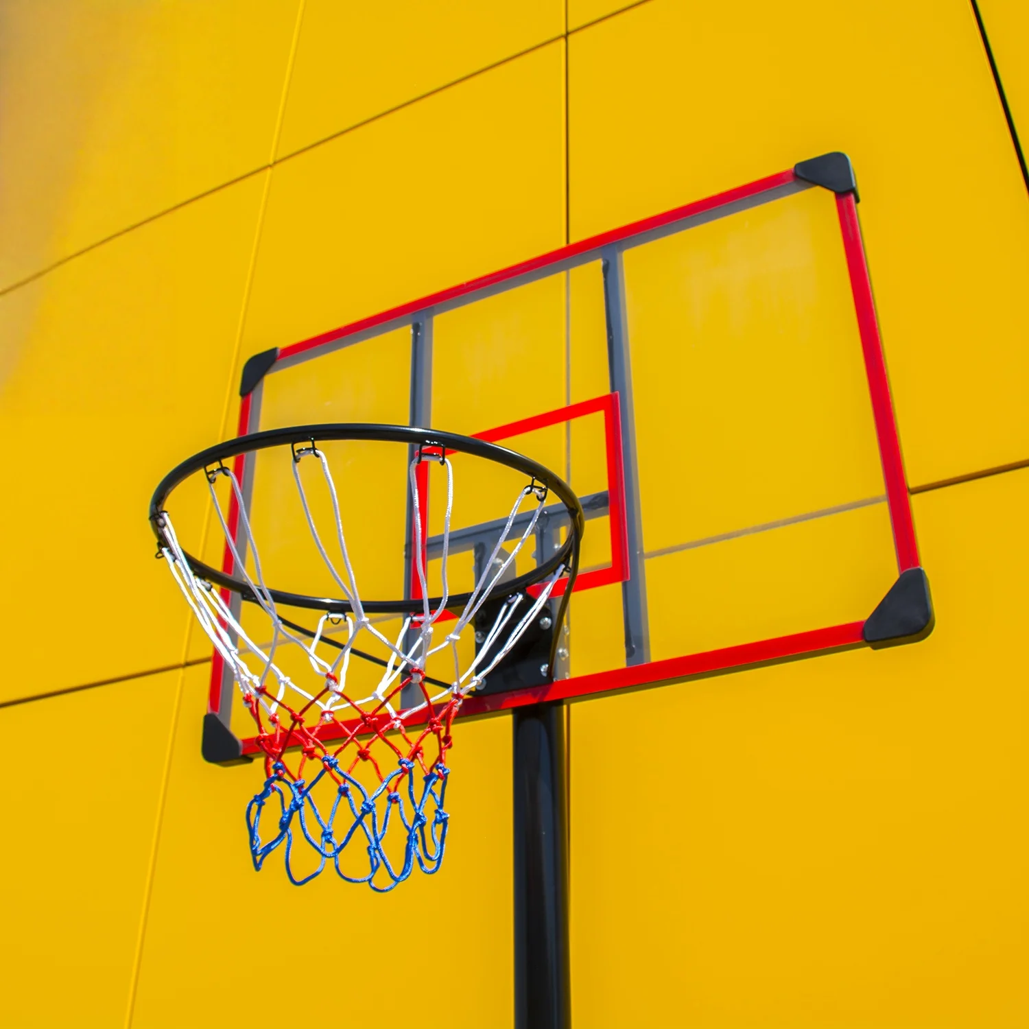 Tempered Glass Backboard Basketball Hoop Stand For Professional Training