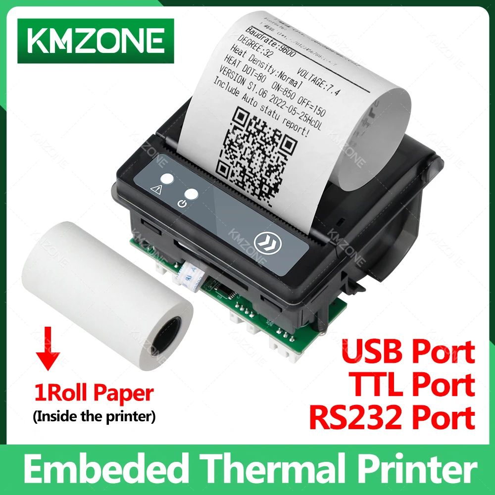 58mm Pos Thermal Mini Receipt Panel Embedded Printeru USB RS232 TTL Interface Support ESC POS 5-9V Android Windows7 8 10 System